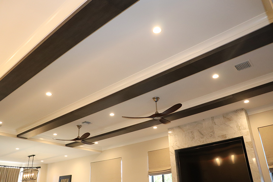 residential property drywall ceiling repaired with wooden accents decorations palm beach fl
